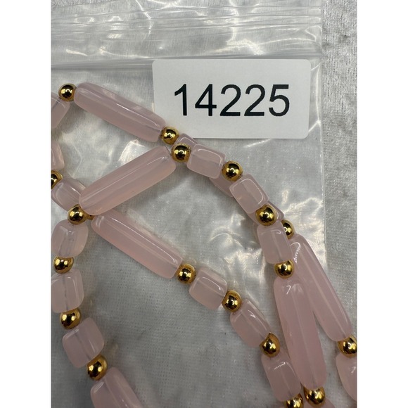 Vintage Trifari Necklace‎ Pink Acrylic Beads Pastel 24" - Picture 6 of 6